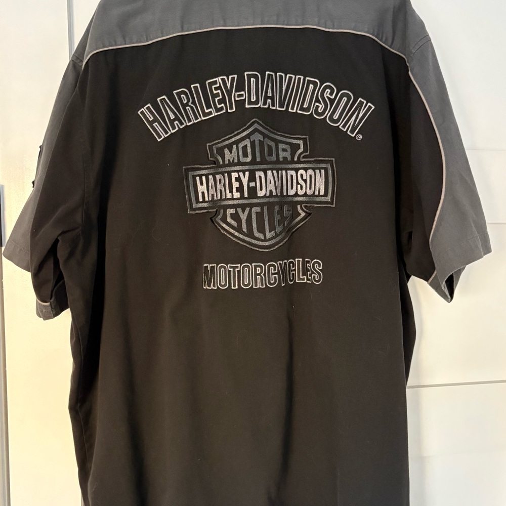 (3) Harley Davidson Button Up Shirt Short Sleeve Motorcycles Shirts 3XL - Picture 3 of 11